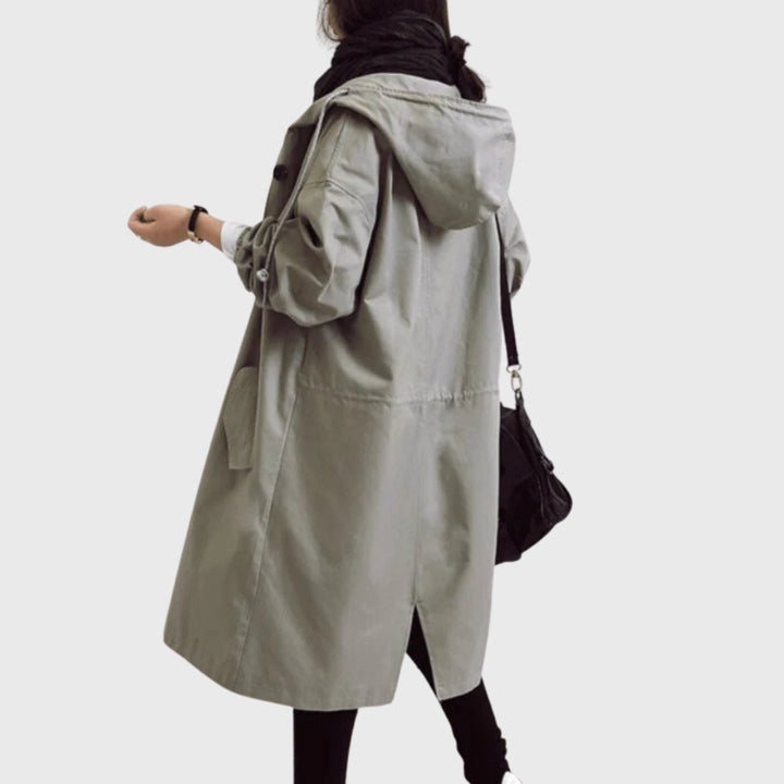 Clara | Manteau Trench Long Imperméable à Capuche pour Femmes Coupe Ample