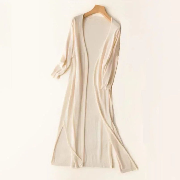 Luisa | Cardigan long léger en tricot pour femmes à décolleté en V