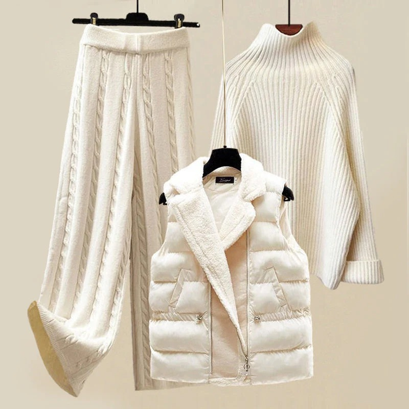 Ensemble de pull 3 pièces luxueux pour femmes | Hiver