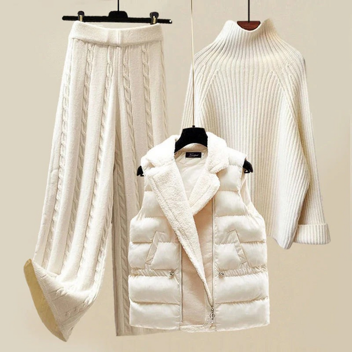 Ensemble de pull 3 pièces luxueux pour femmes | Hiver