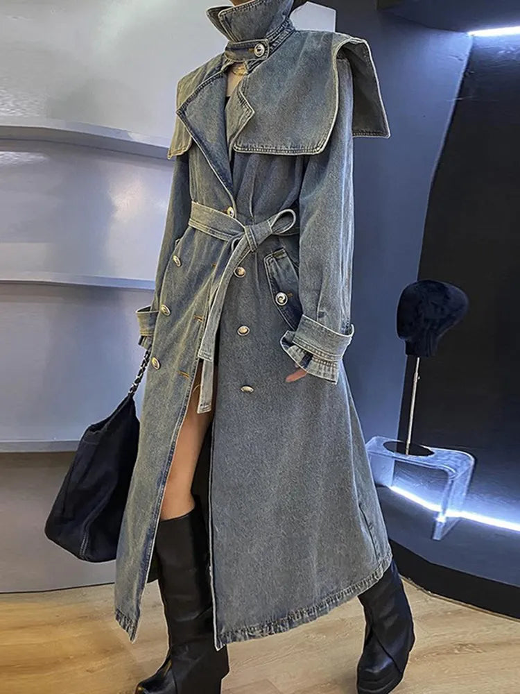 Manteau pour femmes avec double boutonnage et col revers