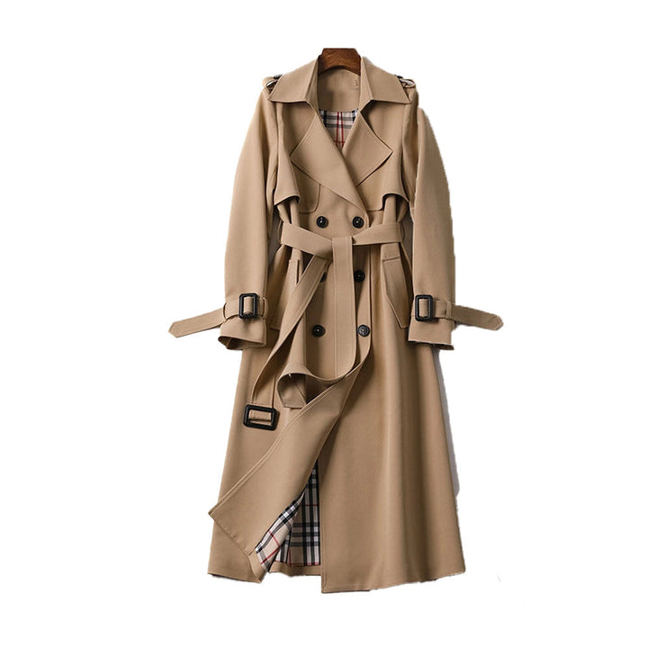 Manteau pour dames avec double rangée de boutons et ceinture à la taille