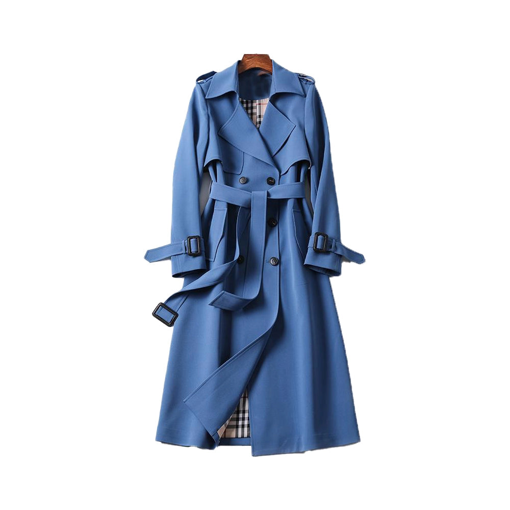 Manteau pour dames avec double rangée de boutons et ceinture à la taille