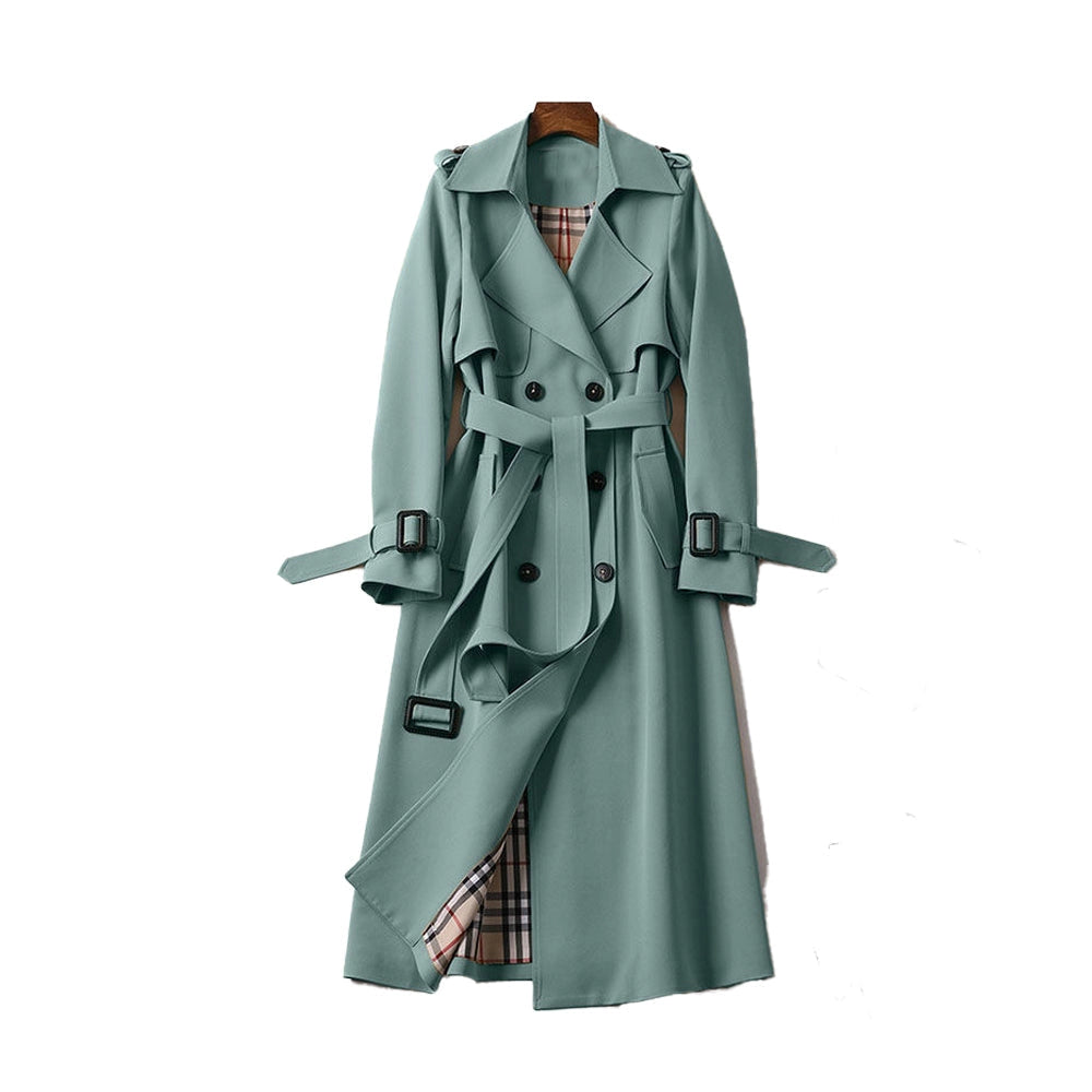 Manteau pour femmes avec double rangée de boutons et ceinture à la taille