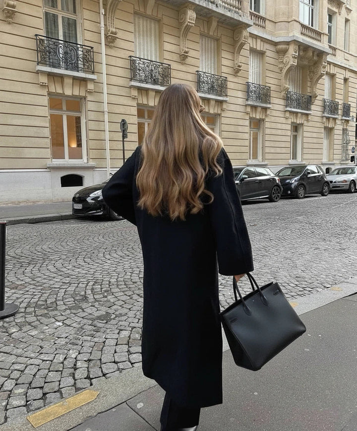 Manteau Maxi Femme avec col à revers et double rangée de boutons