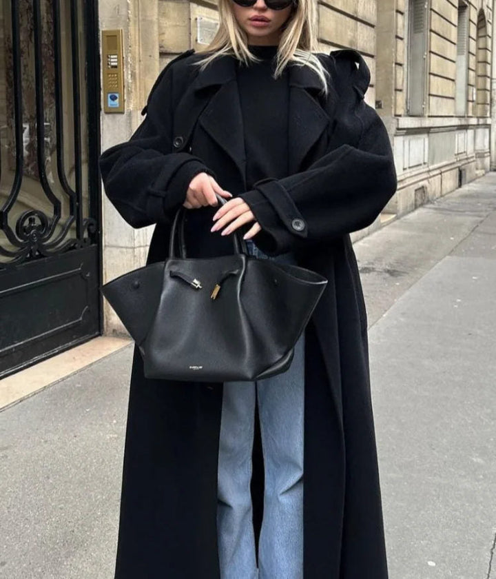 Manteau Maxi pour Femmes avec fermeture à double boutonnage et ceinture