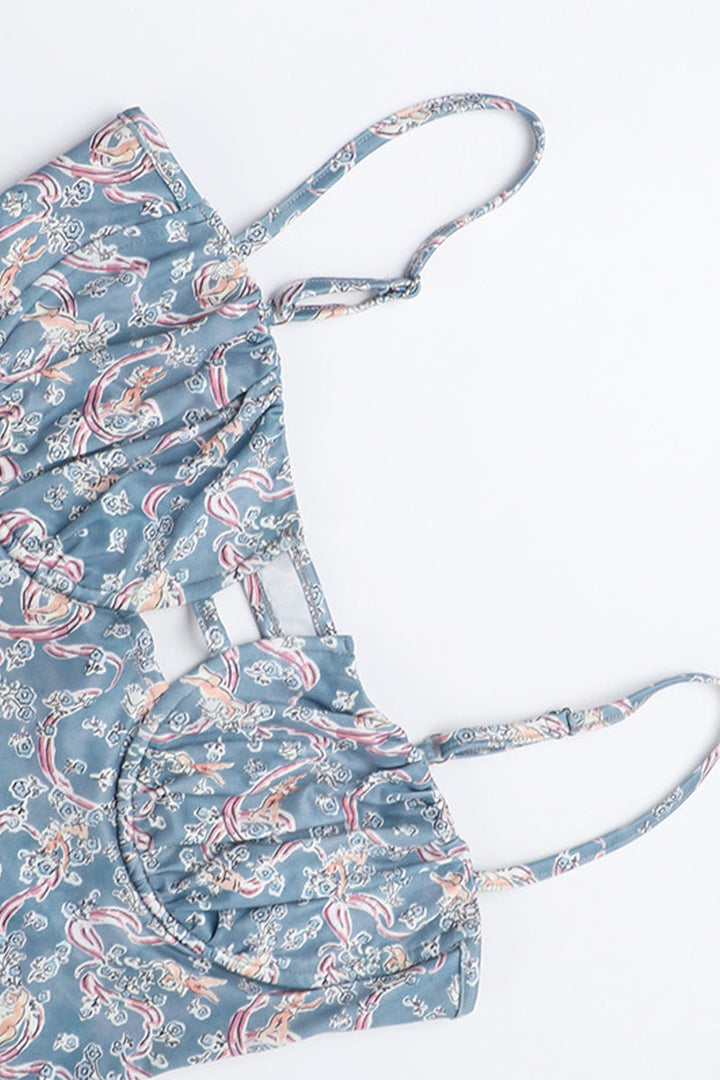 Robe maxi pour femmes avec bretelles spaghetti et motif paisley