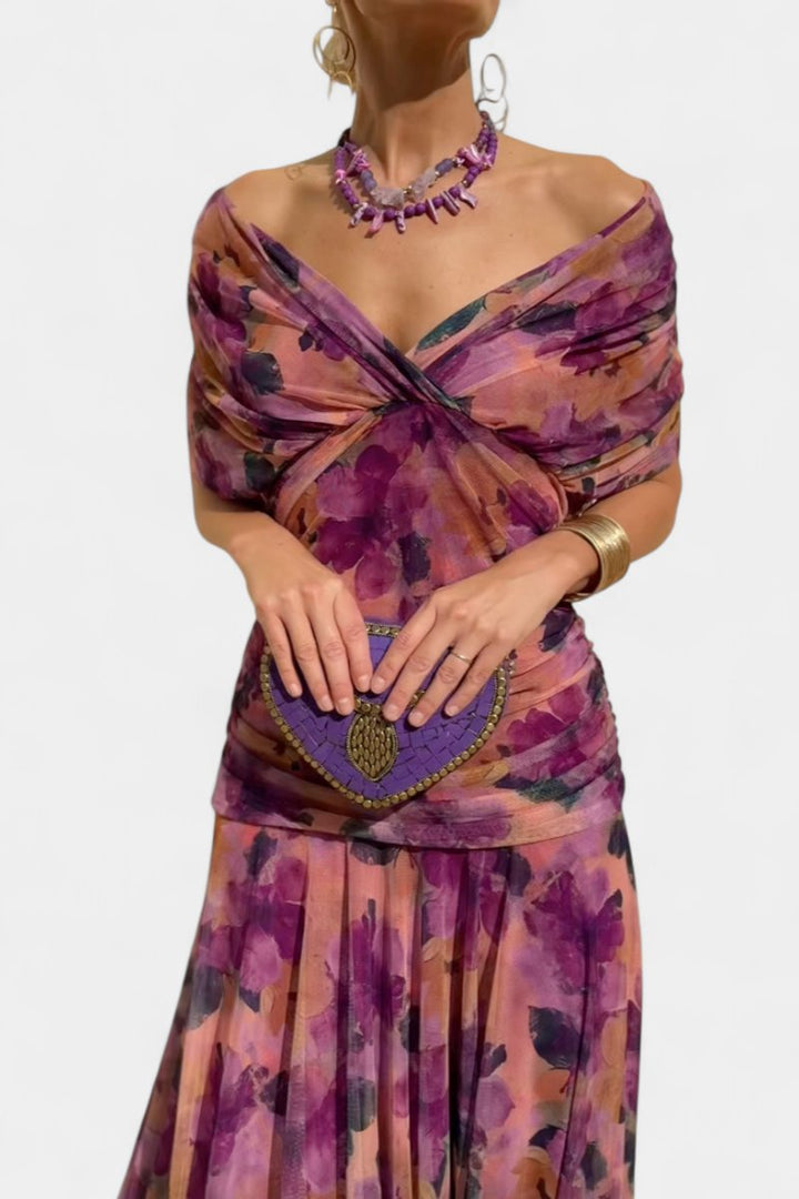 Greta | Robe de cocktail à épaules dénudées pour femmes, robe de soirée maxi ajustée