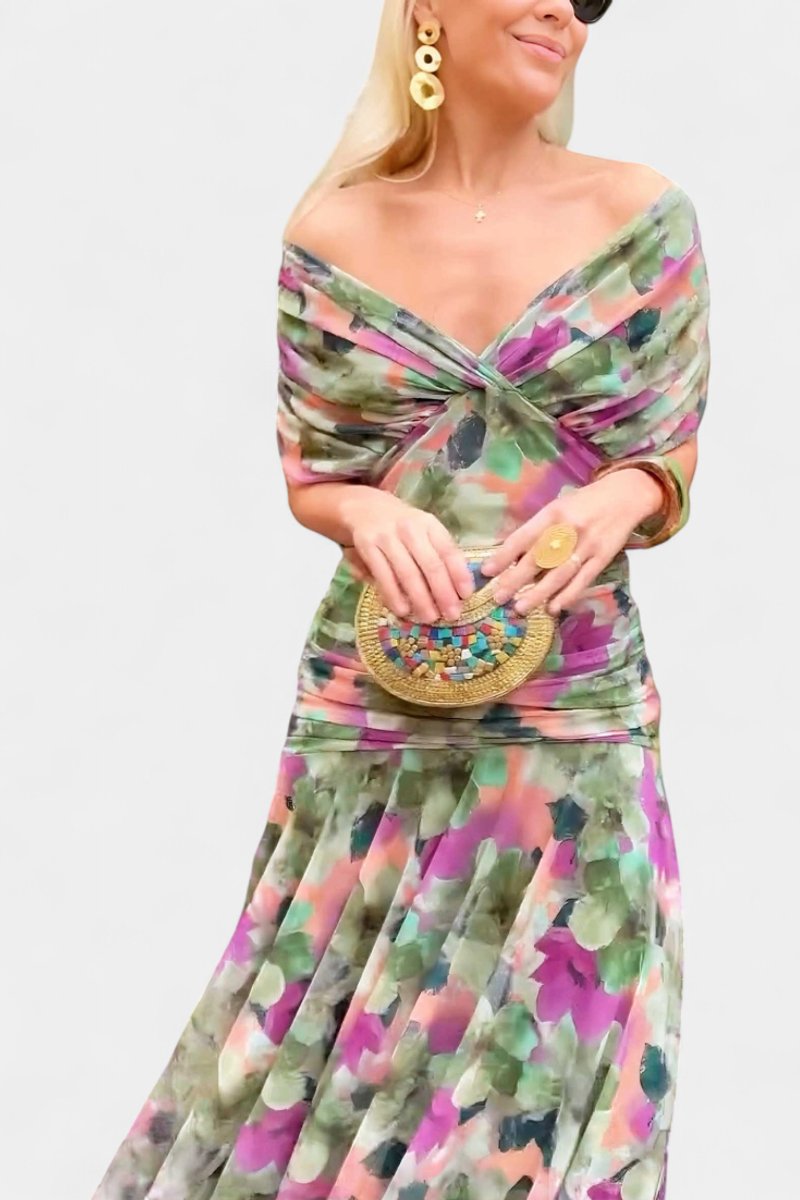 Greta | Robe de cocktail à épaules dénudées pour femmes, robe de soirée maxi ajustée