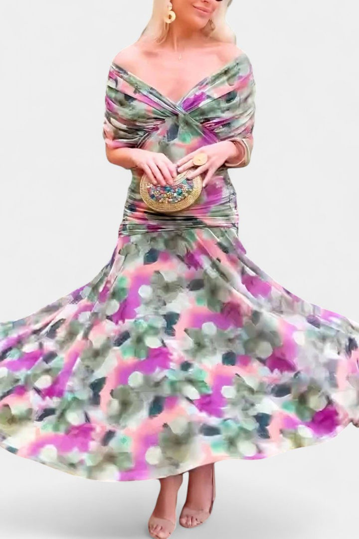 Greta | Robe de cocktail à épaules dénudées pour femmes, robe de soirée maxi ajustée