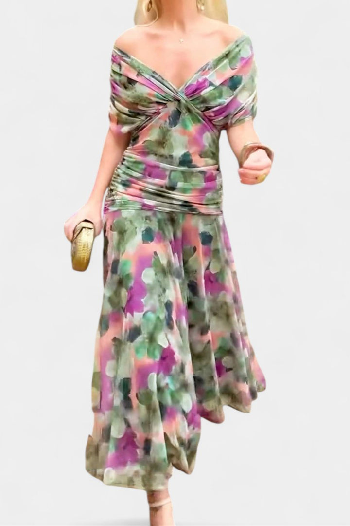 Greta | Robe de cocktail à épaules dénudées pour femmes, robe de soirée maxi ajustée