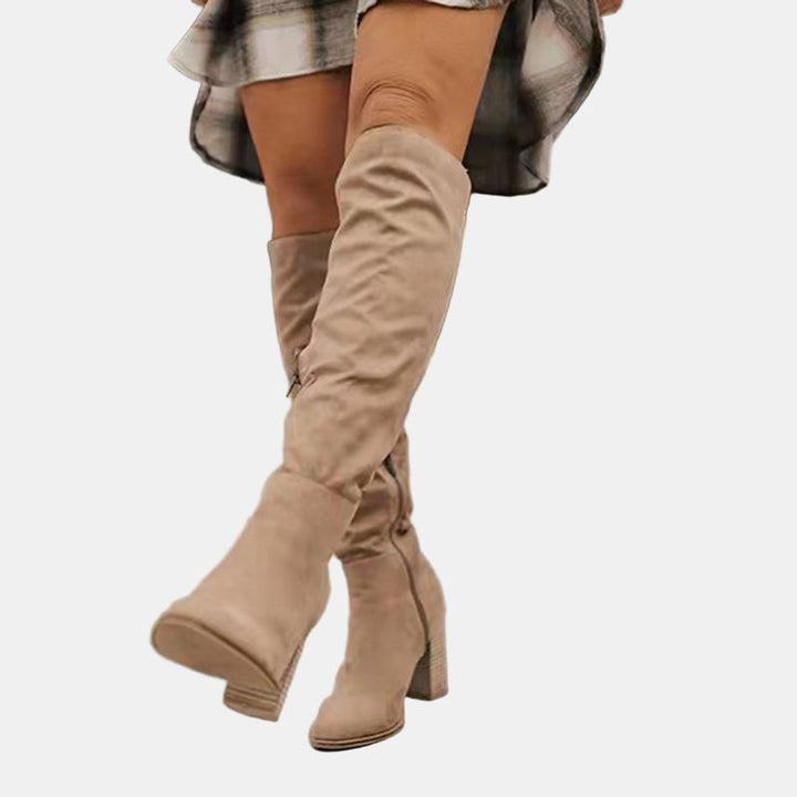 Johanna | Bottines pour femmes avec talon bloc et fermeture éclair