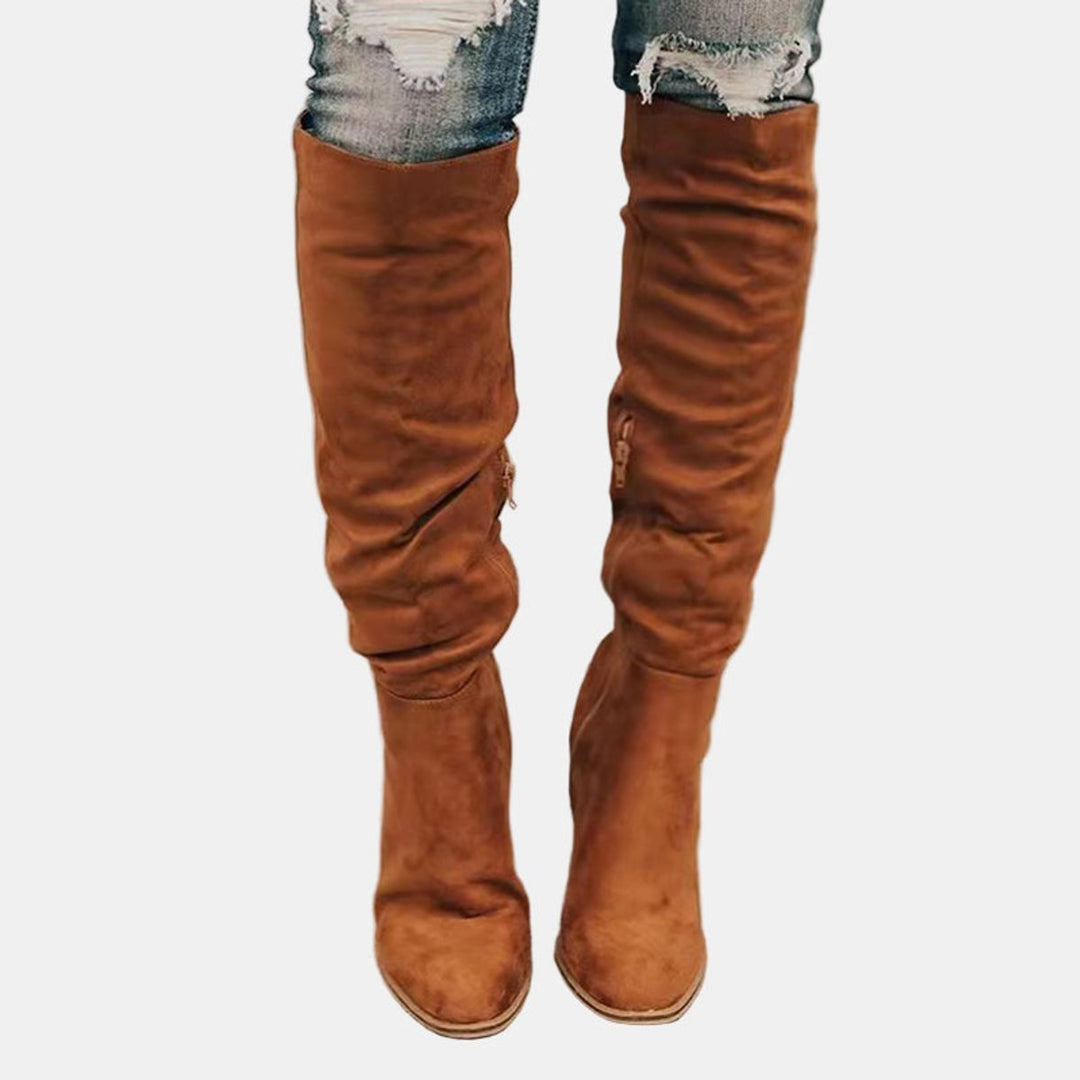 Johanna | Bottines pour femmes avec talon bloc et fermeture éclair