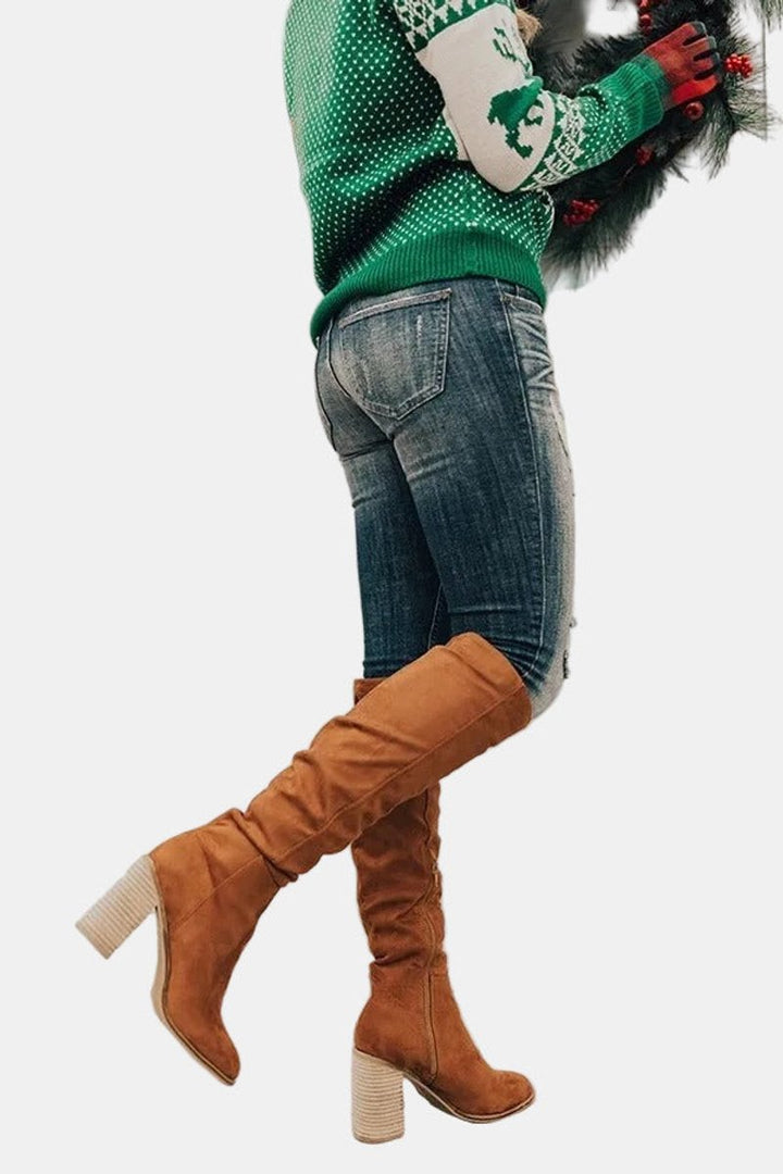 Johanna | Bottines pour femmes avec talon bloc et fermeture éclair