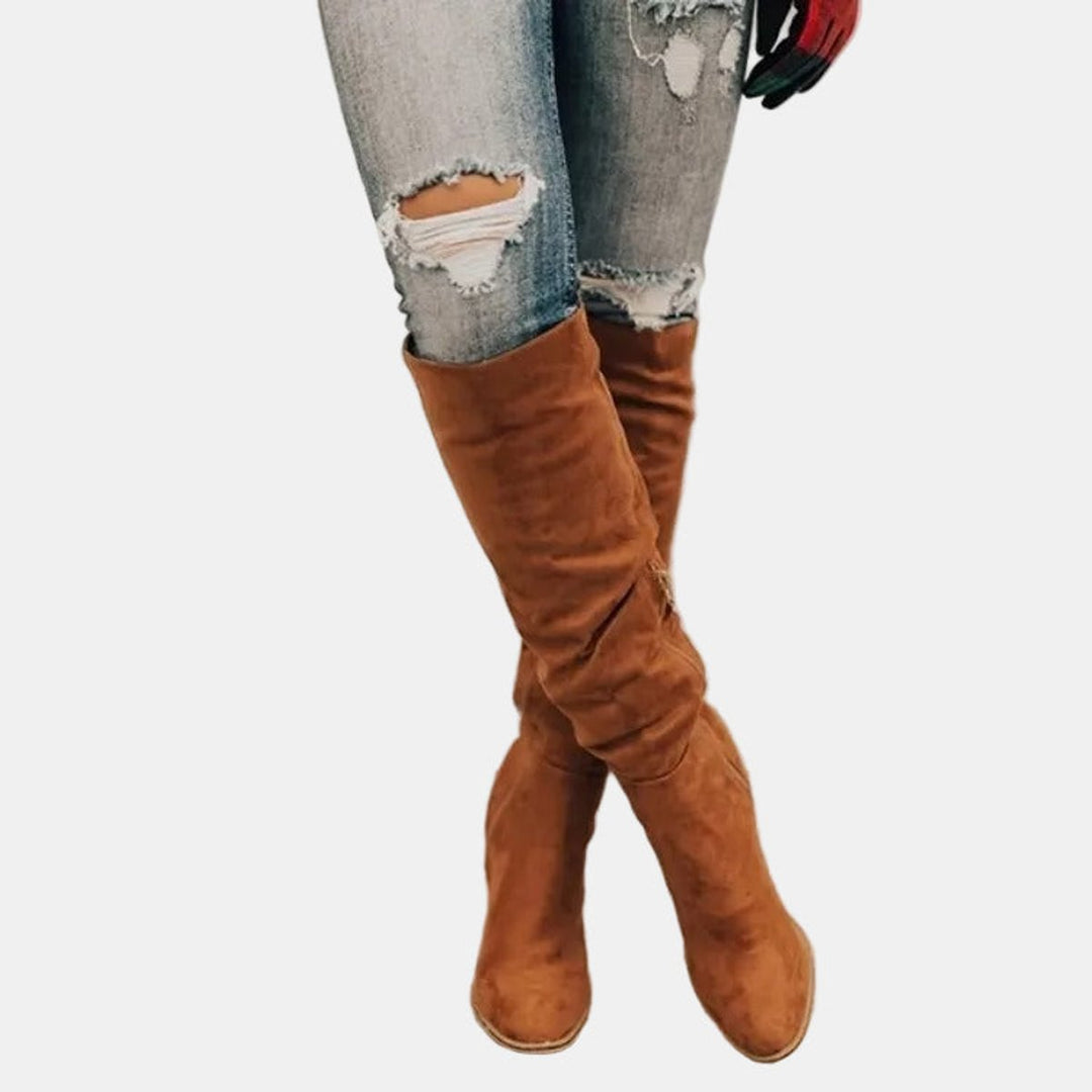 Johanna | Bottines pour femmes avec talon bloc et fermeture éclair