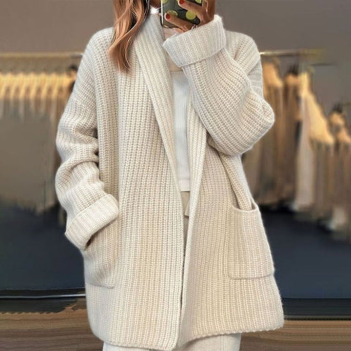 Elisabeth | Cardigan en tricot oversize pour femmes avec décolleté en V et poches