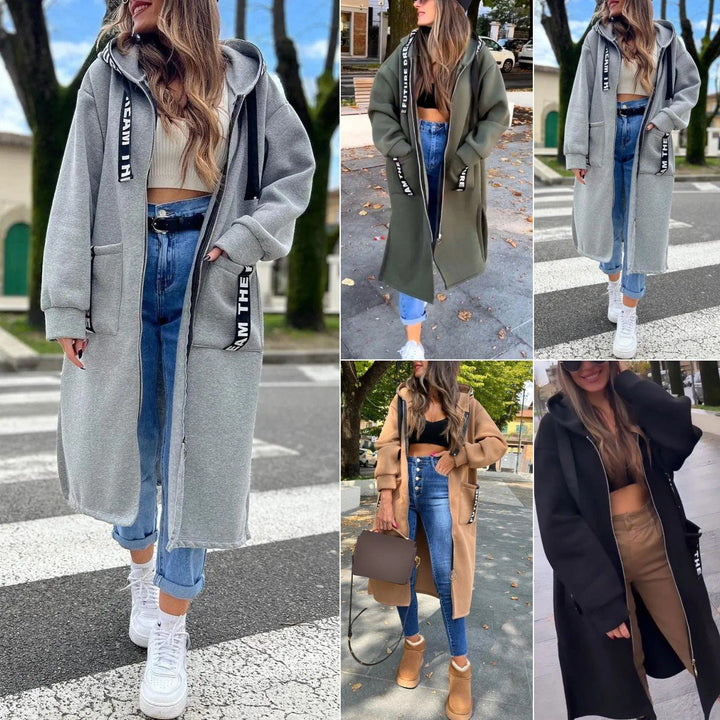 Marlene | Hoodie Oversized Femme Manteau Long à Capuche