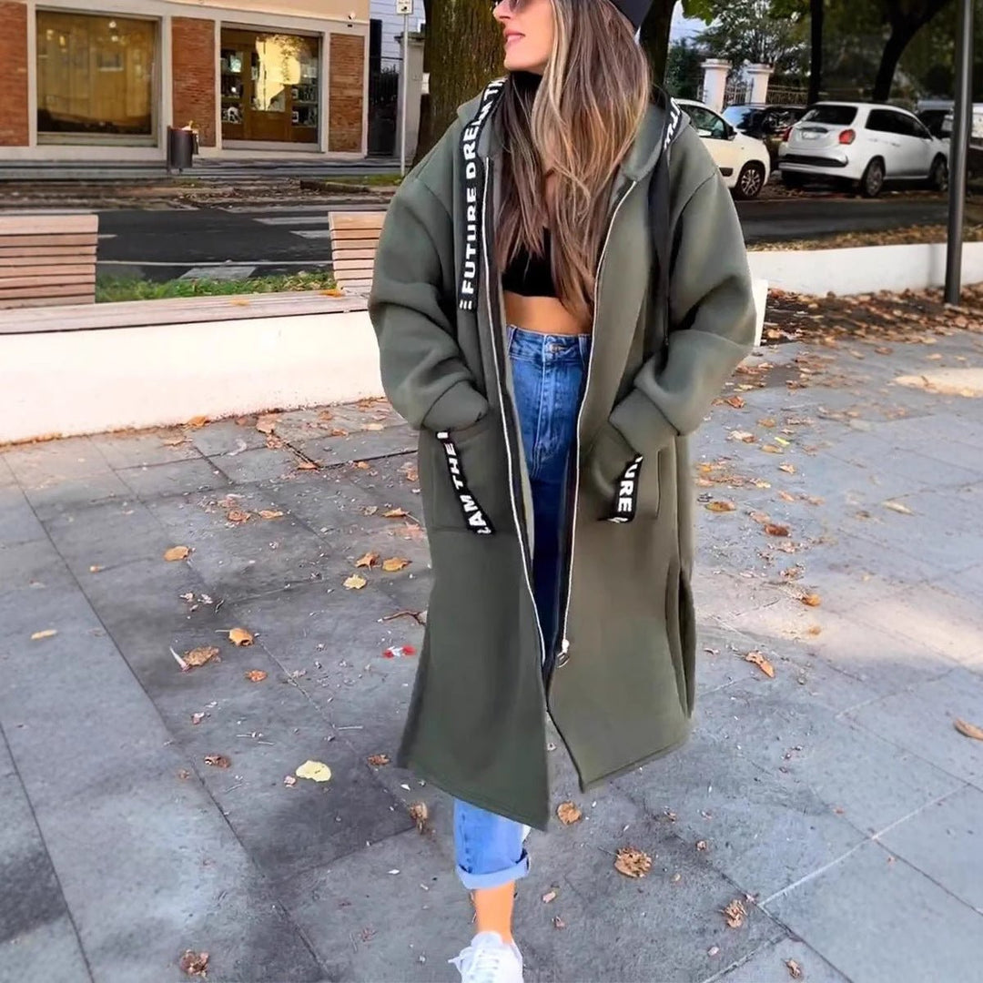 Marlene | Hoodie Oversized Femme Manteau Long à Capuche