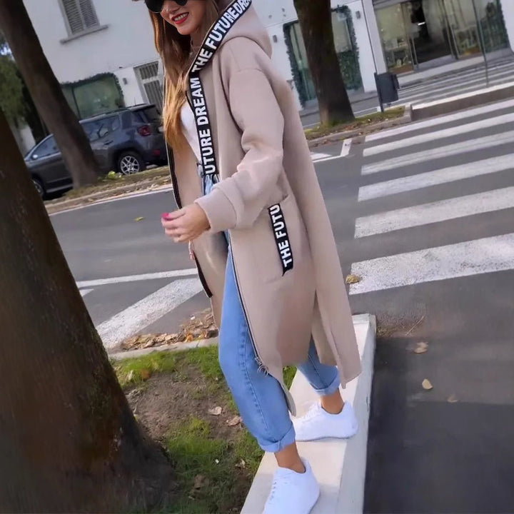 Marlene | Hoodie Oversized Femme Manteau Long à Capuche