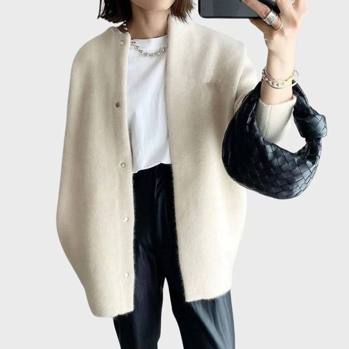 Clara | Cardigan oversize en cachemire pour femmes avec boutons-pression