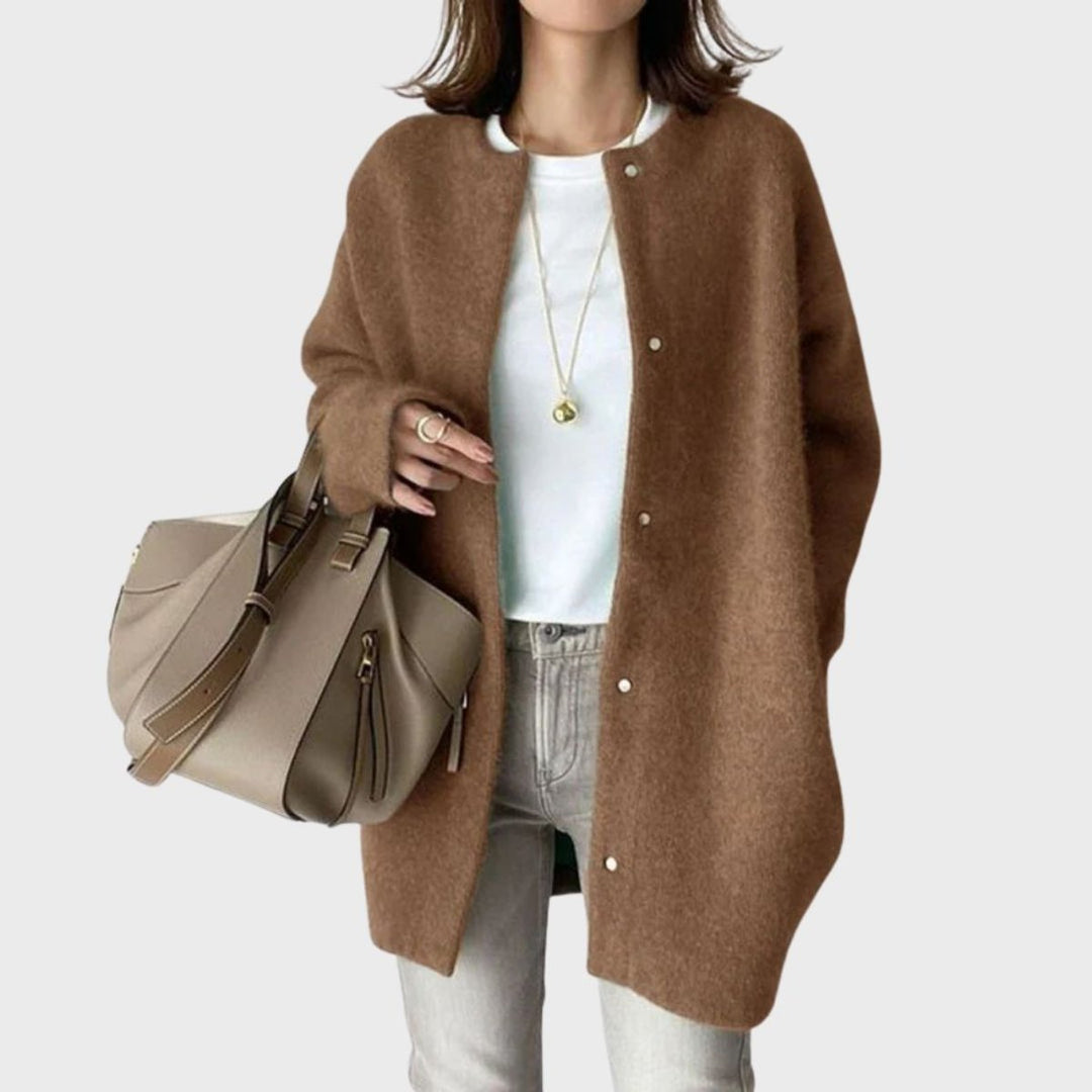 Clara | Cardigan oversize en cachemire pour femmes avec boutons-pression