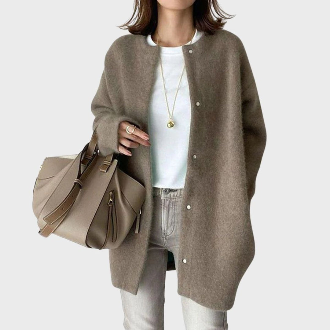 Clara | Cardigan oversize en cachemire pour femmes avec boutons-pression