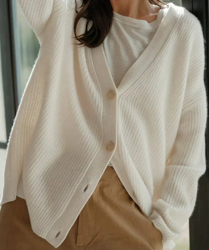 Lena | Cardigan oversized en cachemire pour femmes avec décolleté en V