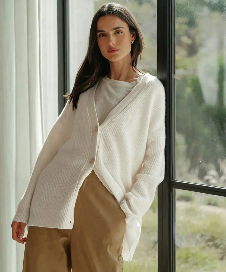 Lena | Cardigan oversized en cachemire pour femmes avec décolleté en V