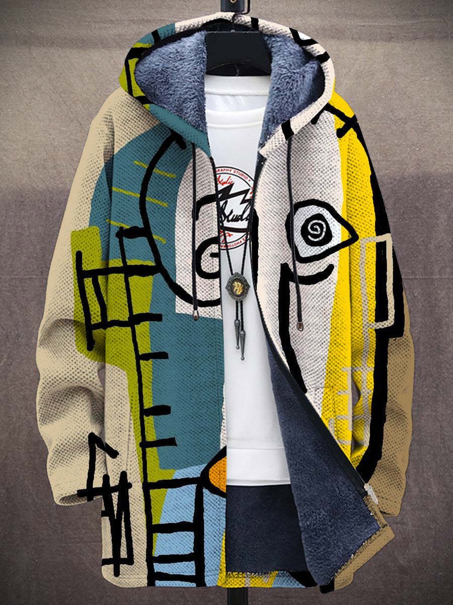 Katharina | Cardigan à fermeture éclair en polaire pour femmes, imprimé artistique oversize