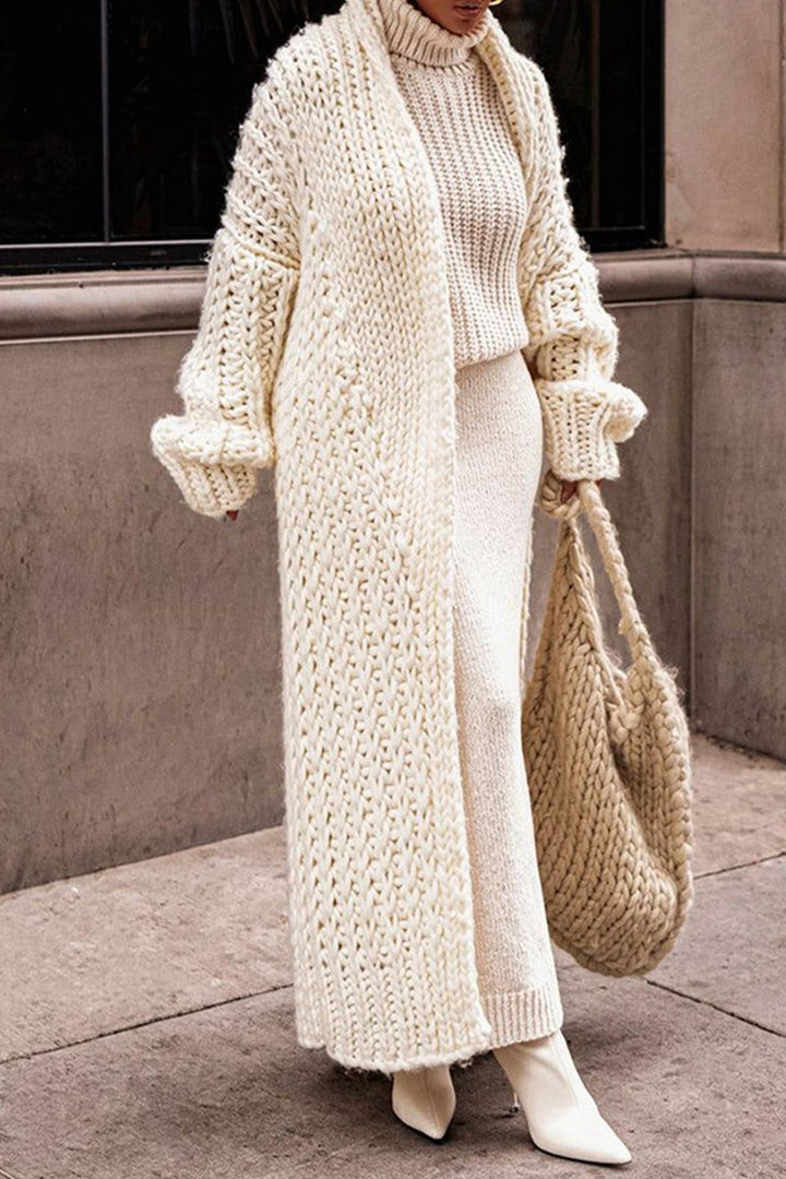 Hannah | Cardigan Longline Oversized en Tricot Épais pour Femmes
