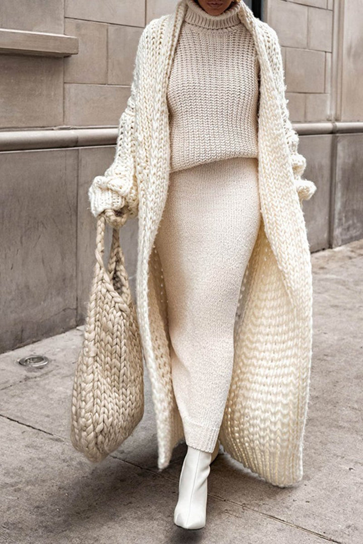 Hannah | Cardigan Longline Oversized en Tricot Épais pour Femmes