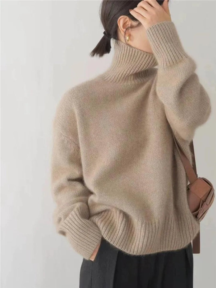 Clara | Pull en maille oversized à col roulé pour femmes en mélange de laine douce