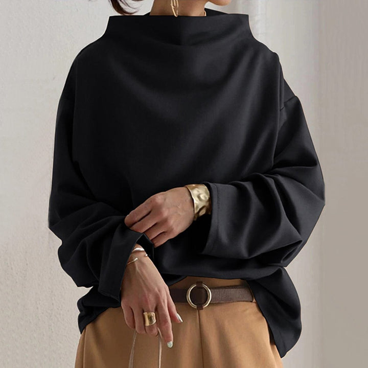Mia | Pull en tricot oversized pour femmes avec col montant et coupe ample