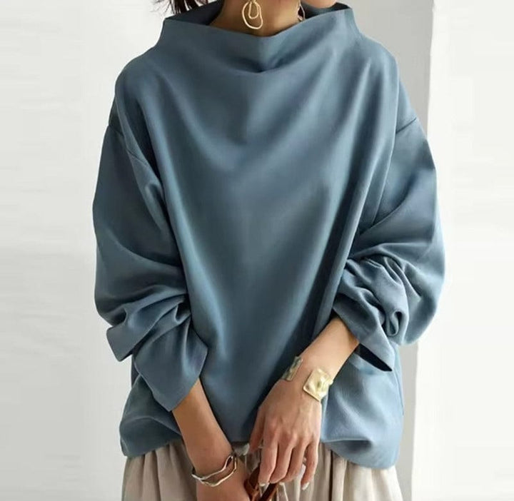 Mia | Pull en tricot oversized pour femmes avec col montant et coupe ample