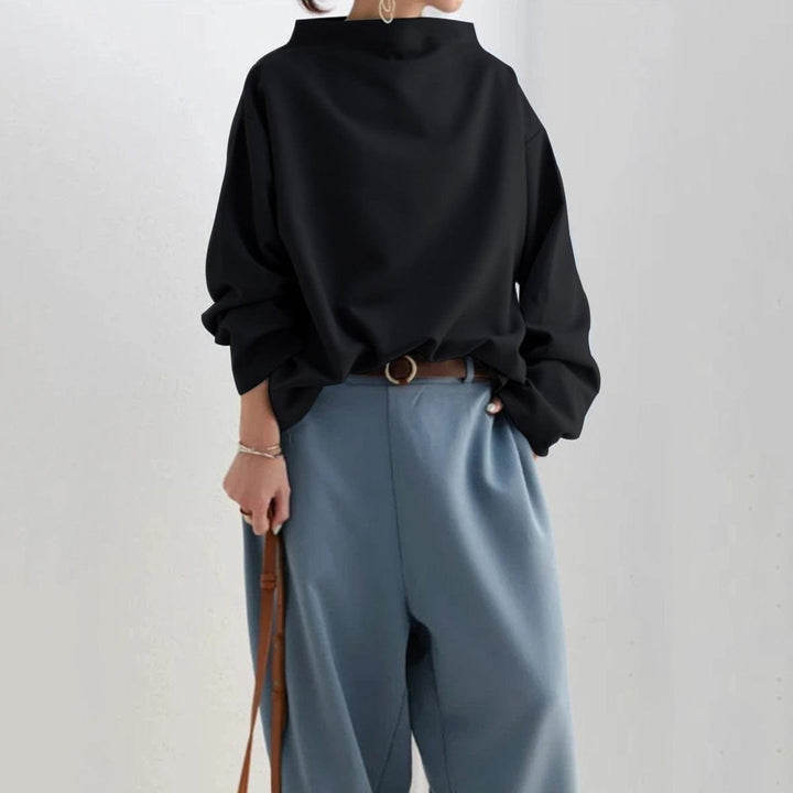 Mia | Pull en tricot oversized pour femmes avec col montant et coupe ample