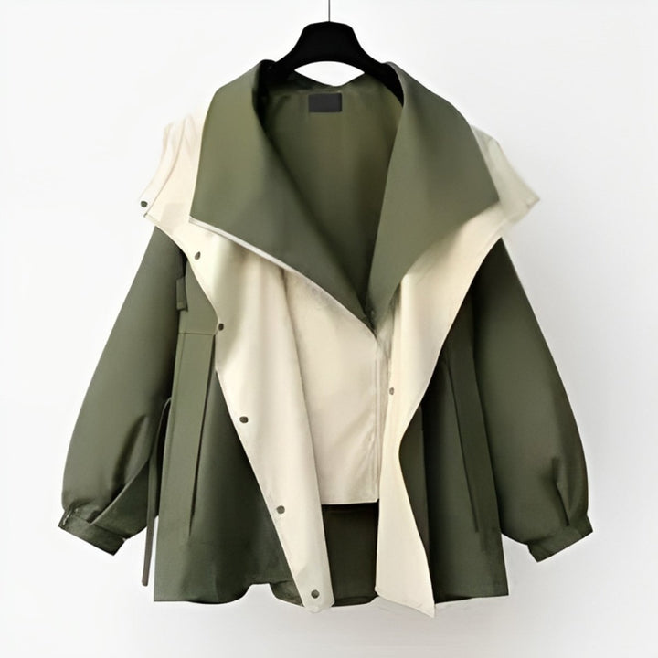Hannah | Manteau Trench Oversize Femme Imperméable à Col Double