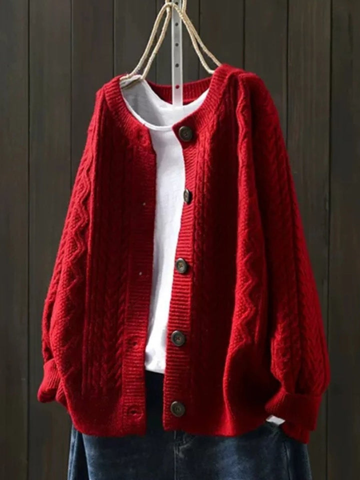Johanna | Cardigan Oversized en Maille à Motif de Tresse pour Femmes