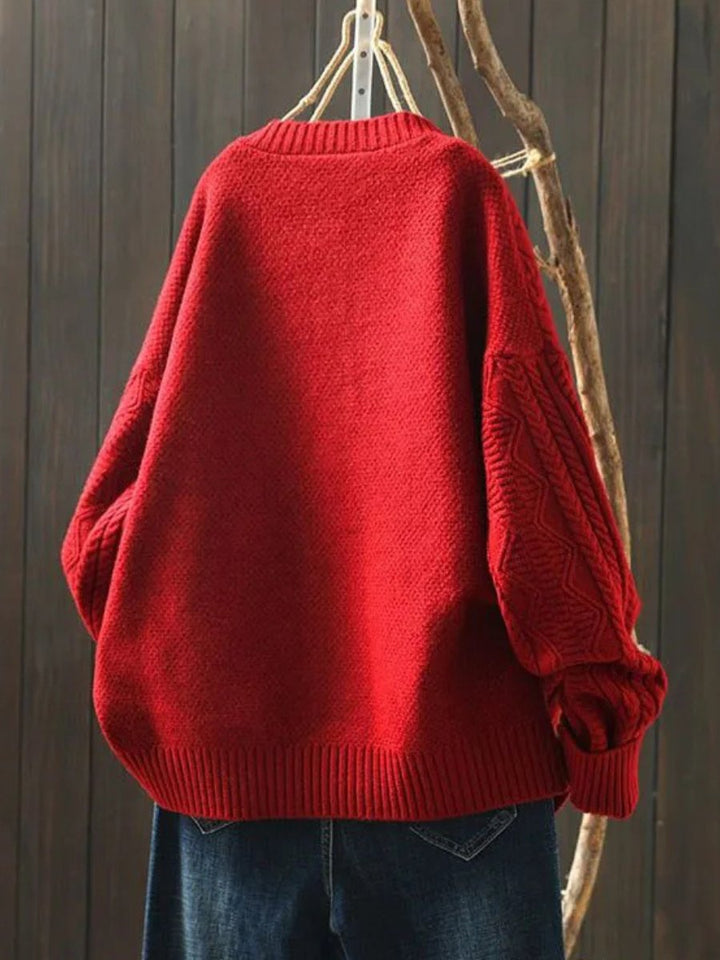 Johanna | Cardigan Oversized en Maille à Motif de Tresse pour Femmes