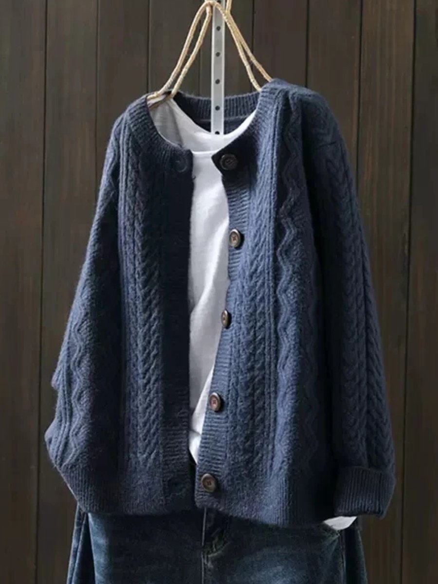 Johanna | Cardigan Oversized en Maille à Motif de Tresse pour Femmes
