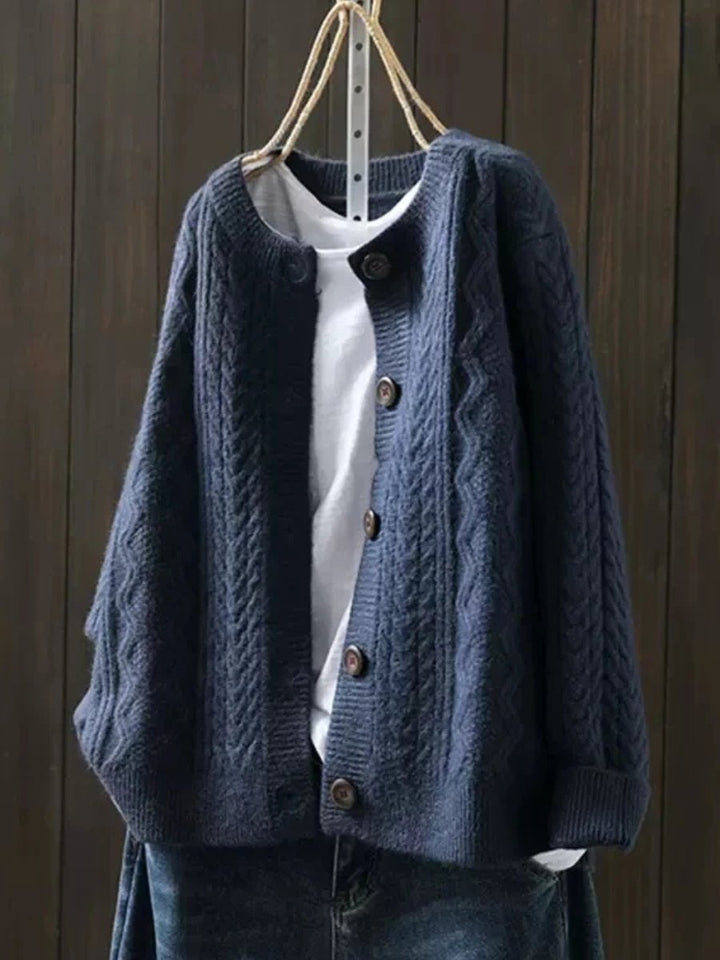 Johanna | Cardigan Oversized en Maille à Motif de Tresse pour Femmes