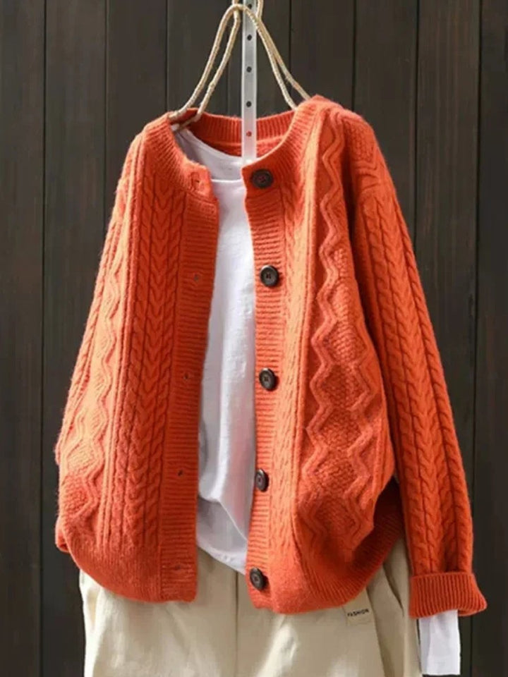 Johanna | Cardigan Oversized en Maille à Motif de Tresse pour Femmes