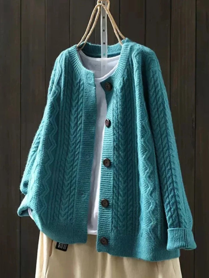 Johanna | Cardigan Oversized en Maille à Motif de Tresse pour Femmes