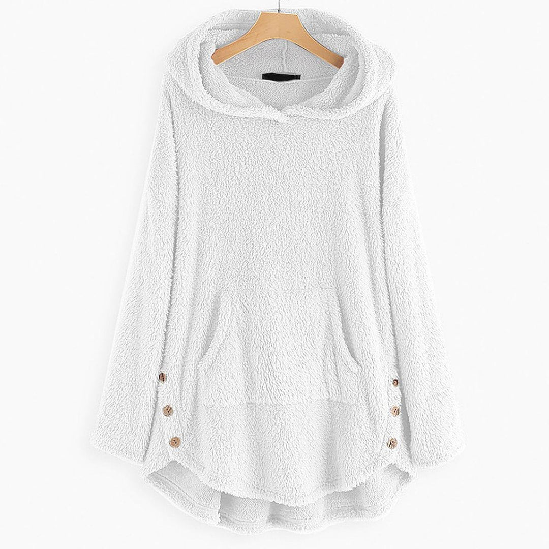 Lena | Sweat à capuche en peluche pour femmes avec impression de chat et fermeture éclair