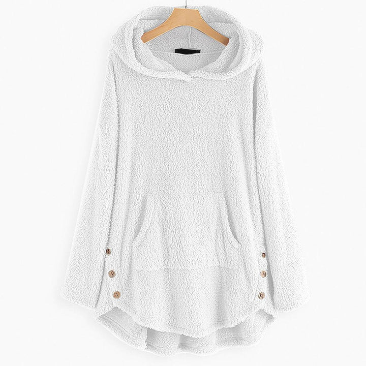 Lena | Sweat à capuche en peluche pour femmes avec impression de chat et fermeture éclair