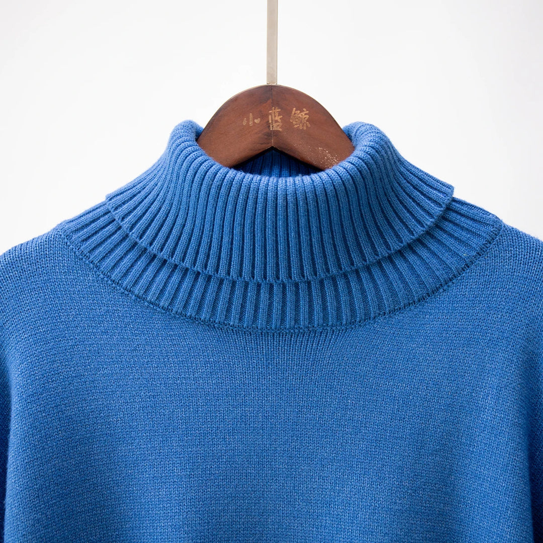 Pull à col roulé pour femmes avec col haut et poignets élastiques