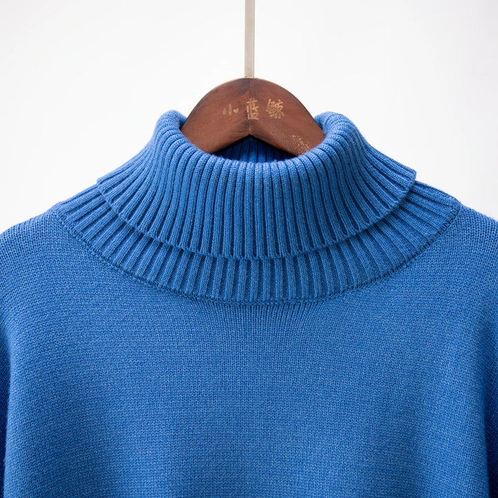 Pull à col roulé pour femmes avec col haut et poignets élastiques
