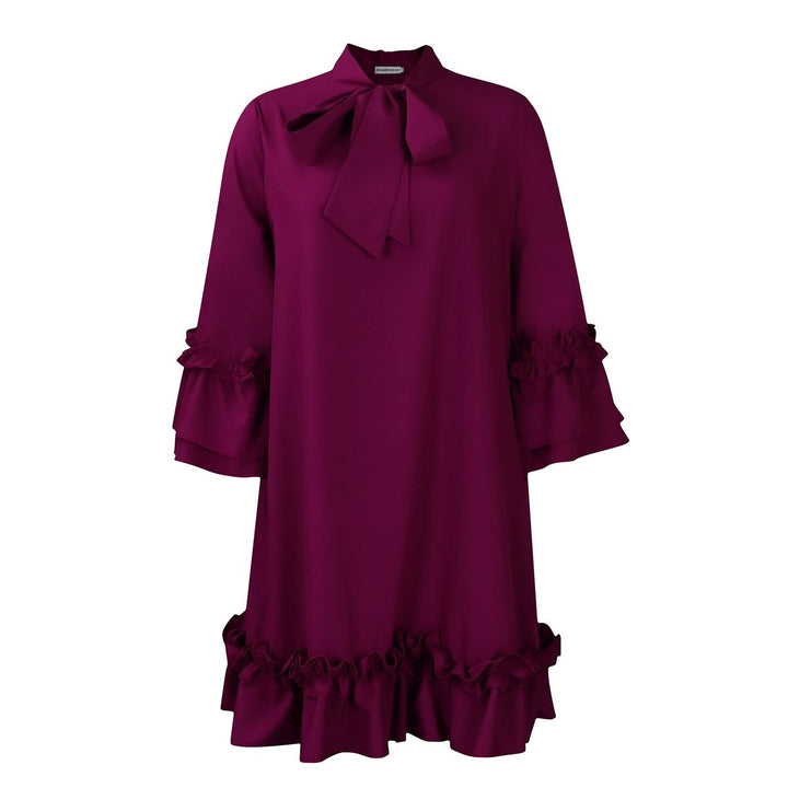Annika | Robe tunique à volants pour femmes avec col à nœud