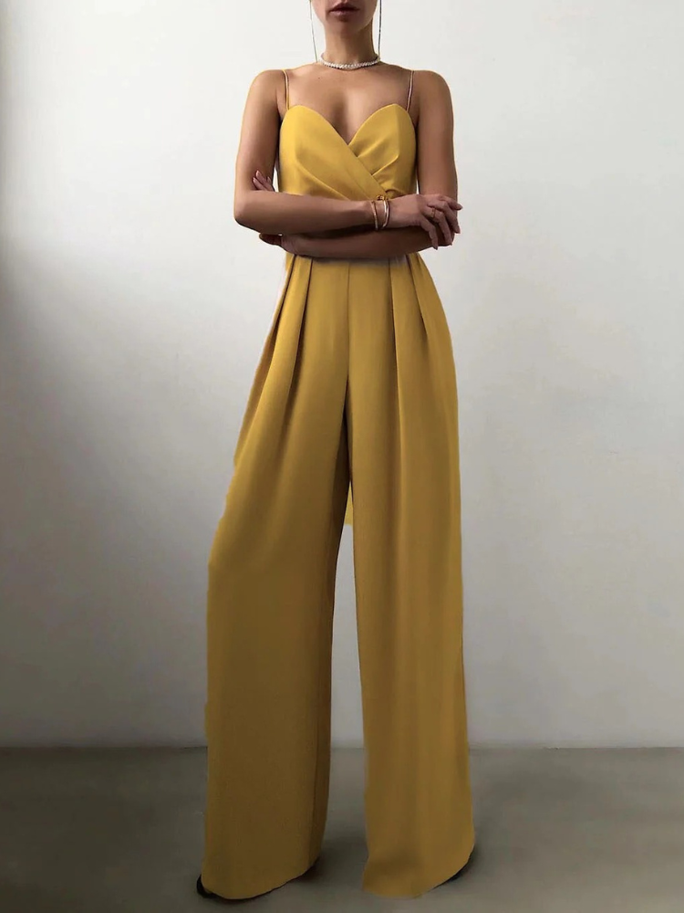 Jumpsuit féminin élégant avec jambes larges | Été