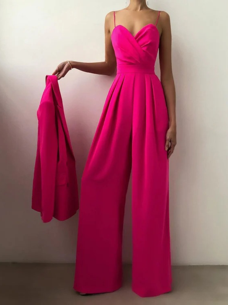Jumpsuit féminin élégant avec jambes larges | Été