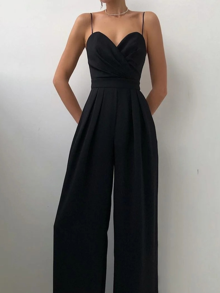 Jumpsuit féminin élégant avec jambes larges | Été
